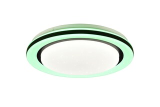 LED Deckenlampe Cartida weiß 38cm 7cm Fernbedienung dimmbar RGB Sternenhimmel Kunststoff
