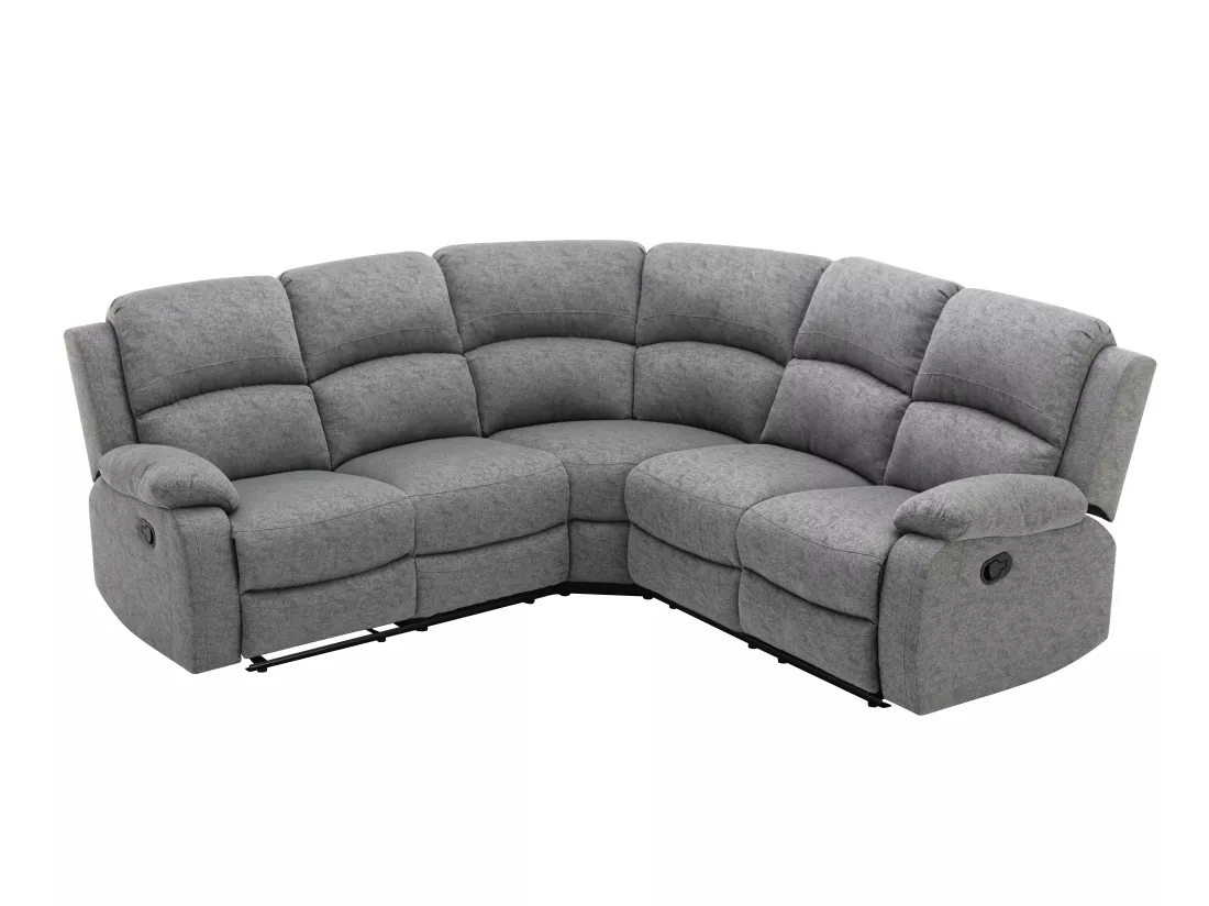 Canapé d'angle relax en tissu chiné gris RIETI