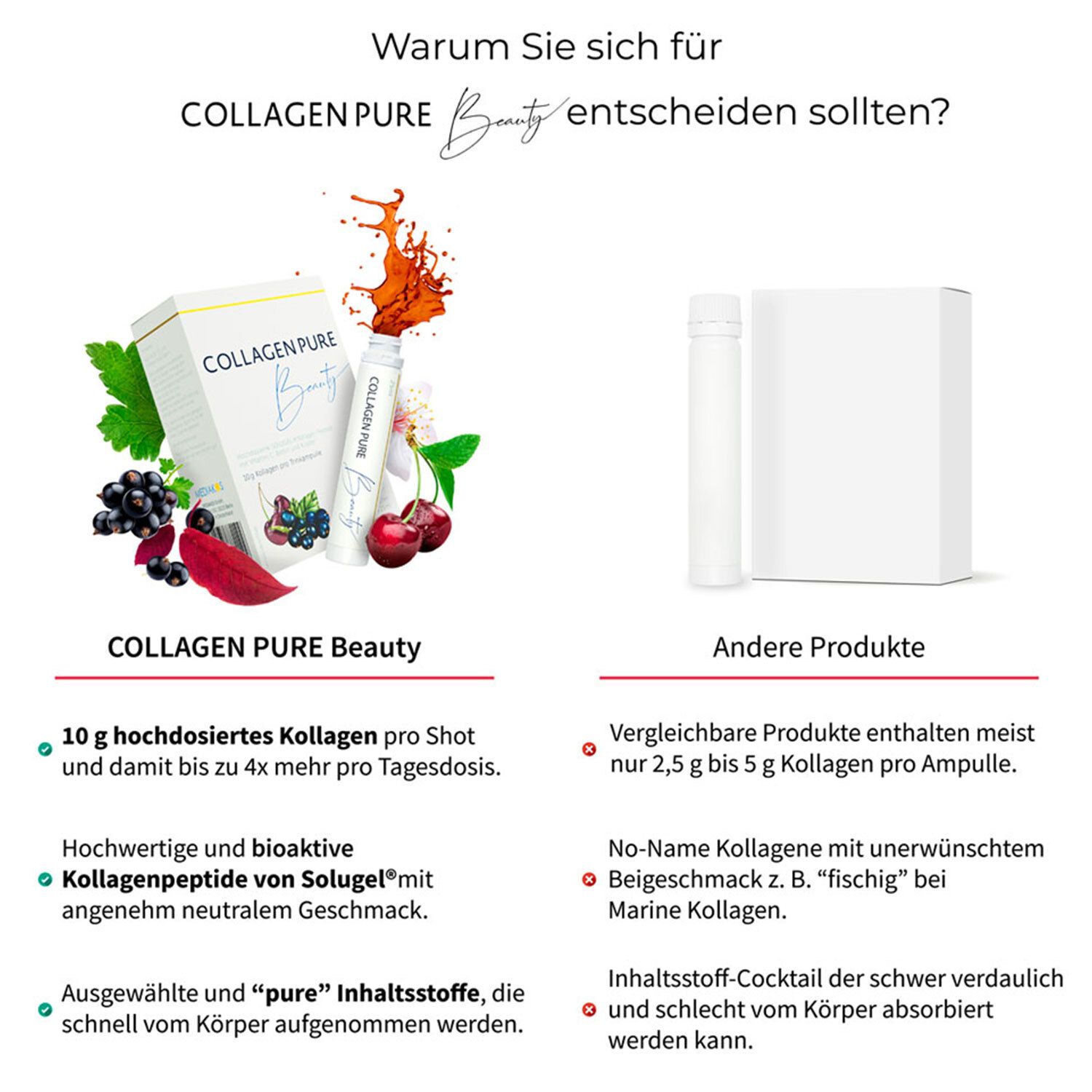 COLLAGEN PURE Beauty 10 g Gold Trinkampullen hochdosiert