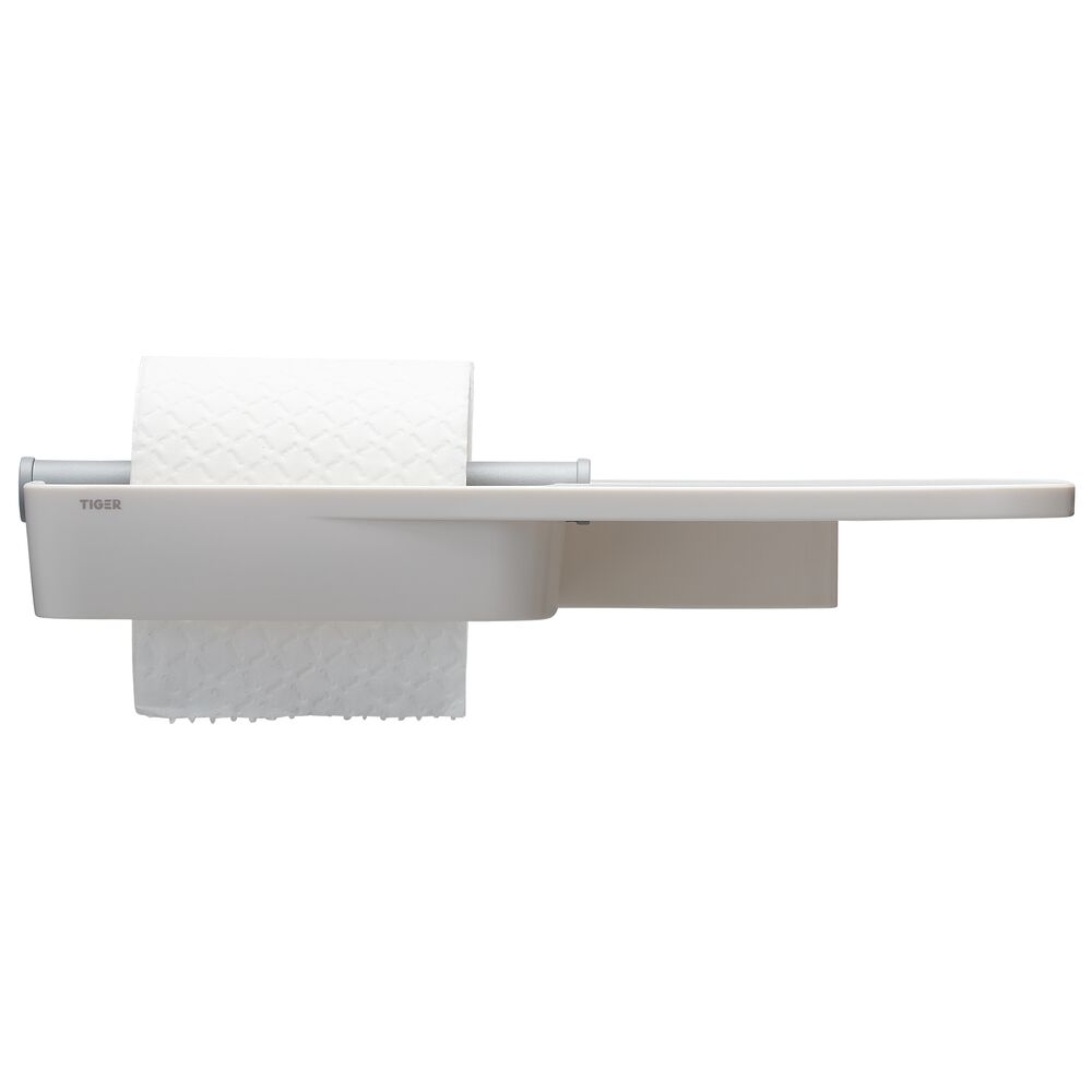 Tiger Tess toiletrolhouder met planchet wit/lichtgrijs
