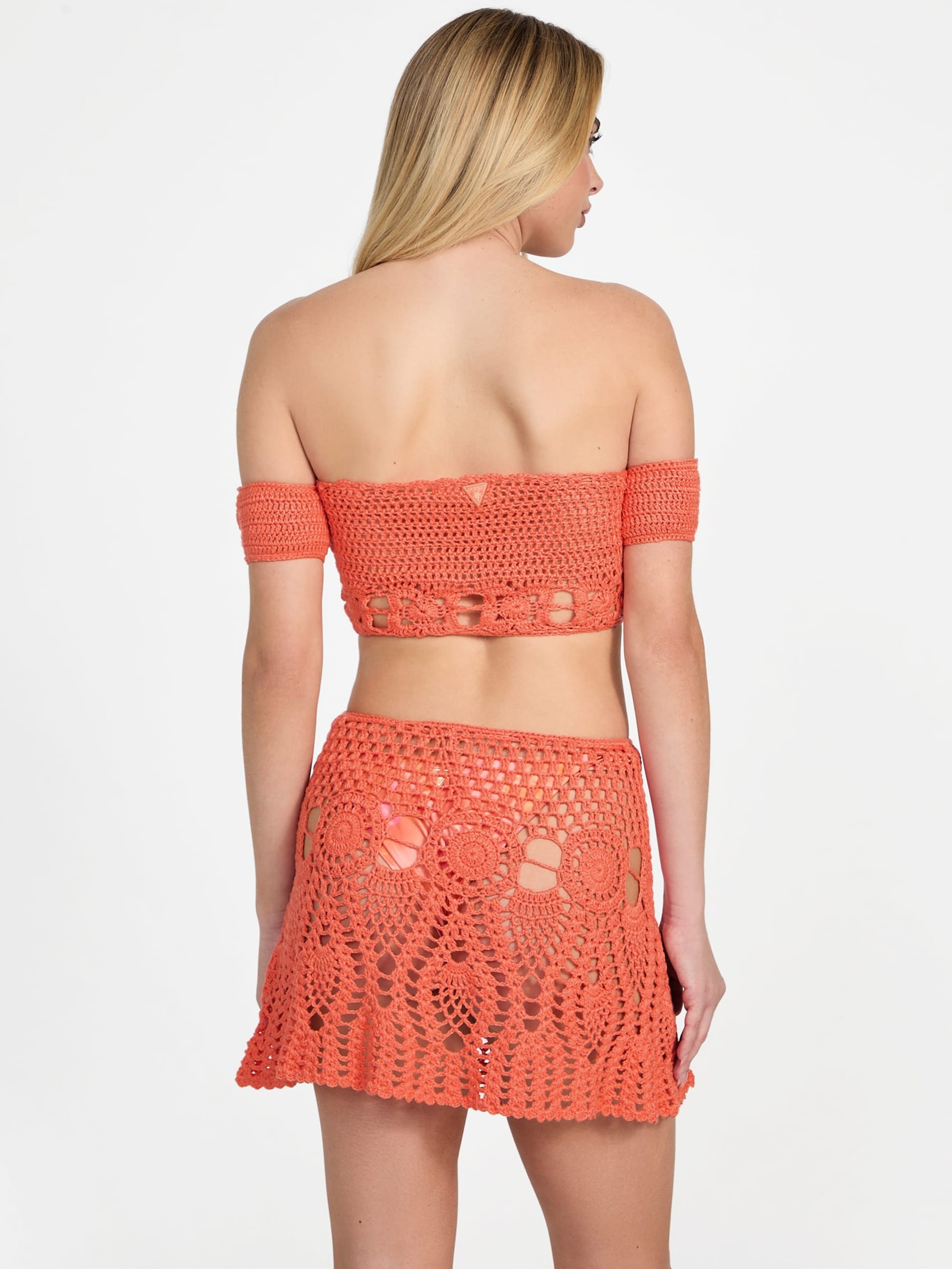 Top cropped de crochê