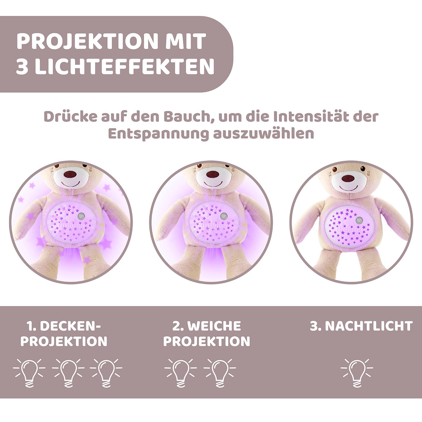 Chicco Kuscheltier »First Dreams Baby Bear, Beige« mit Lichtprojektion und Soundfunktion