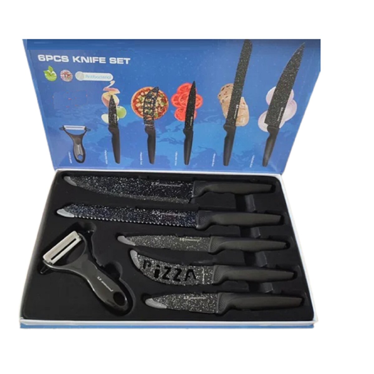 6-Teilig Messerset schwarz