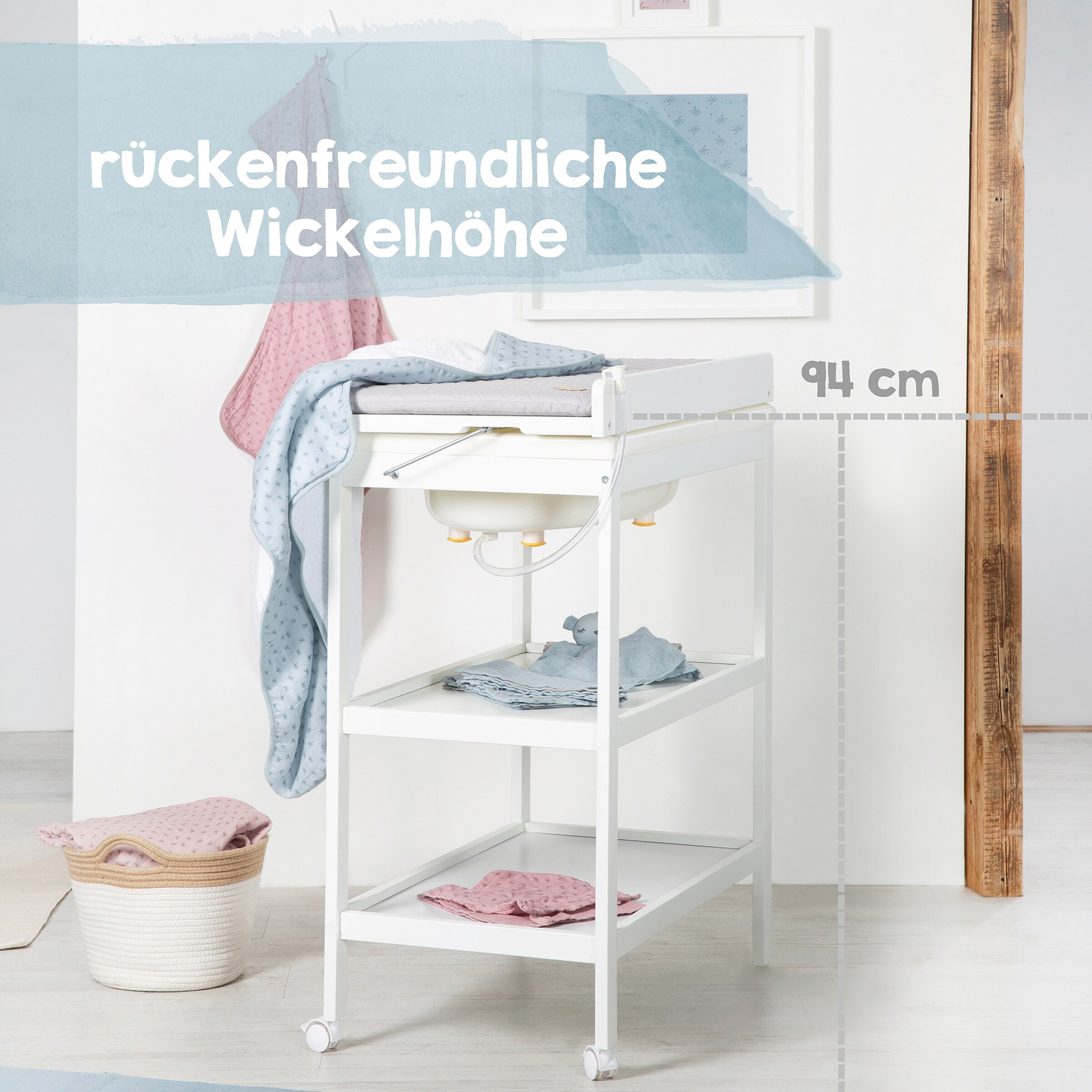 roba Bade-Wickel-Kombination, inkl. Wickelauflage roba Style grau