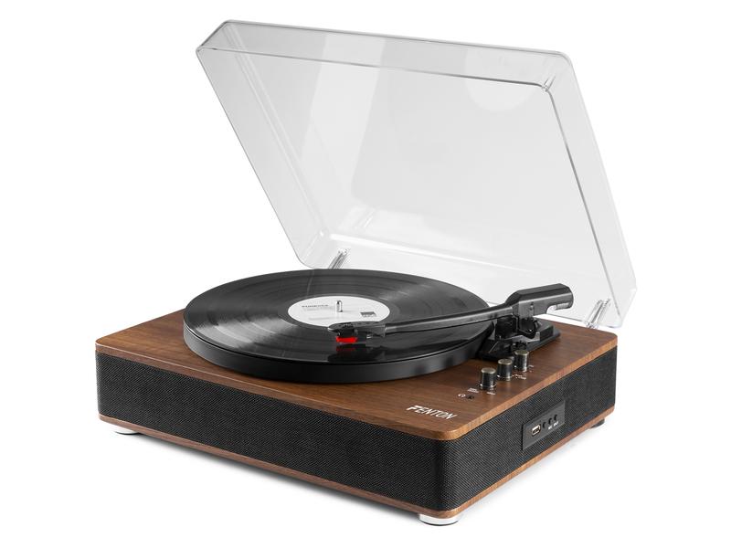 Fenton Plattenspieler mit Bluetooth RP162 Braun Retro Plattenspieler mit Bluetooth