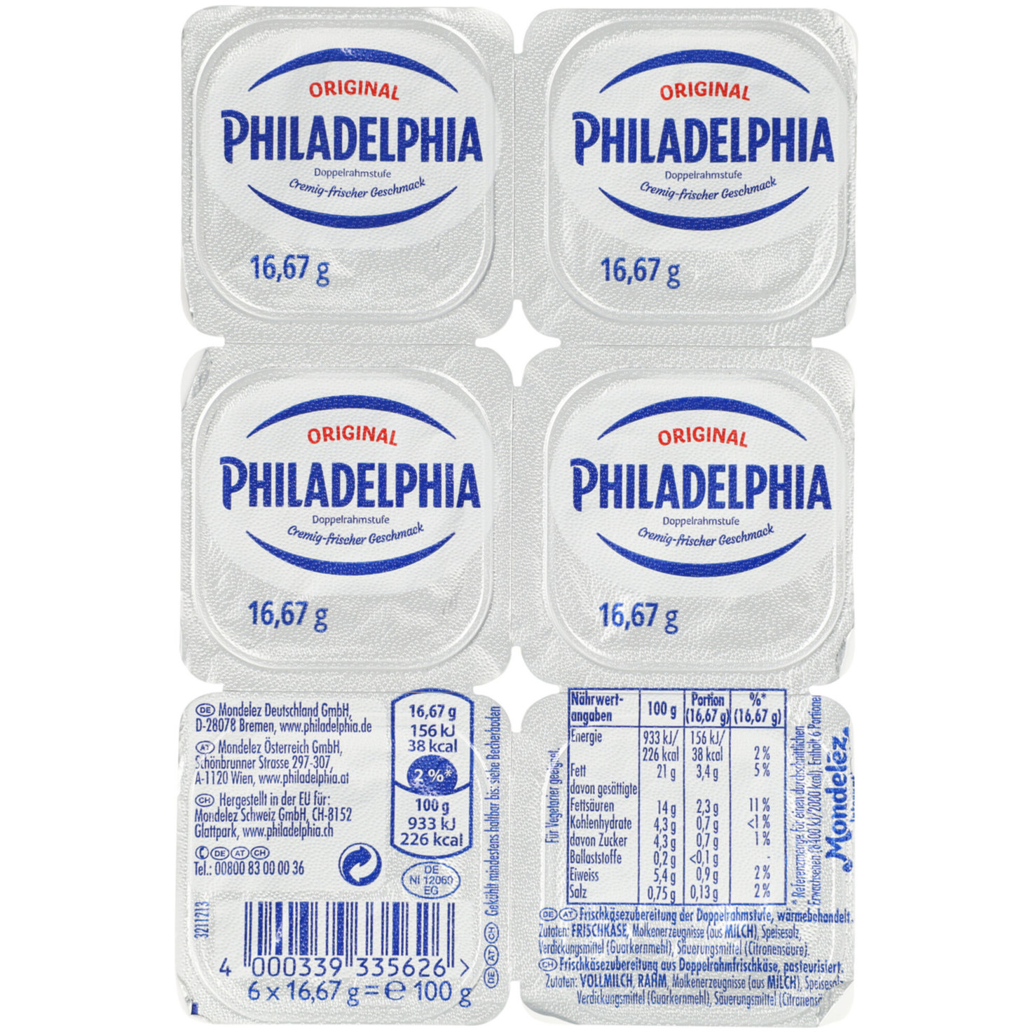 Philadelphia Portionen 6x16.67g