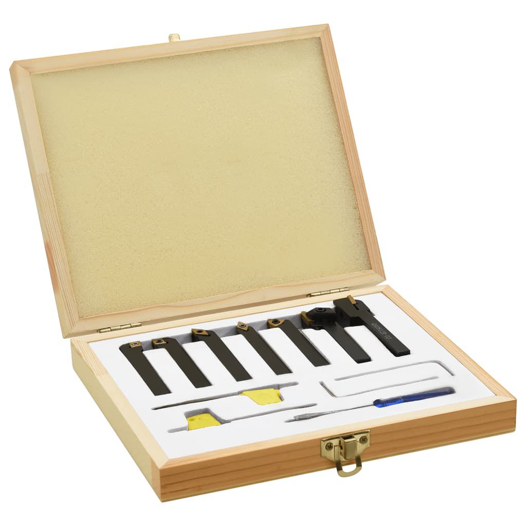vidaXL Set van 12 indexeerbare draaibeitels, 8x8 mm, 70 mm