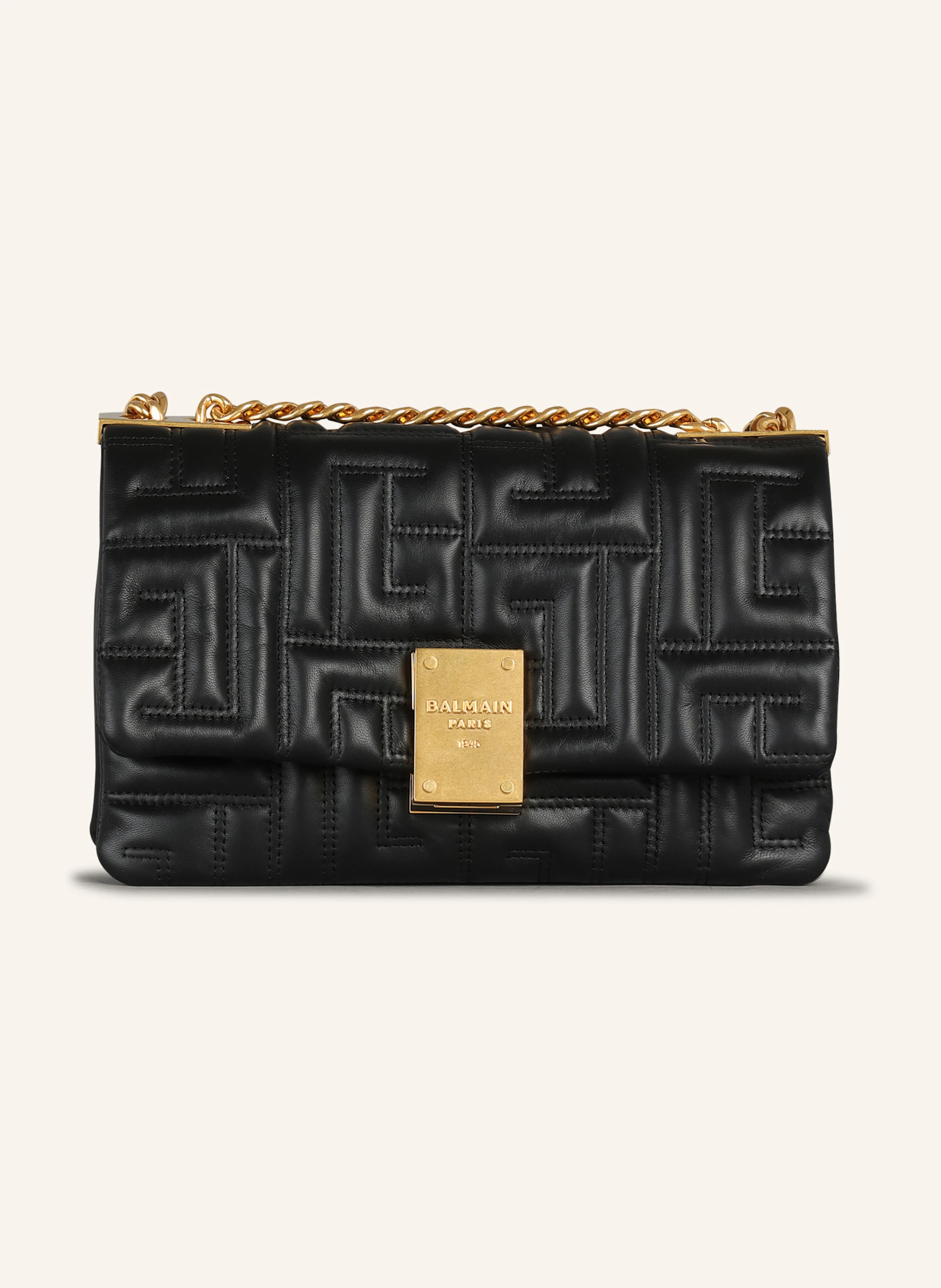 BALMAIN Kleine Tasche 1945 Soft aus gestepptem Leder