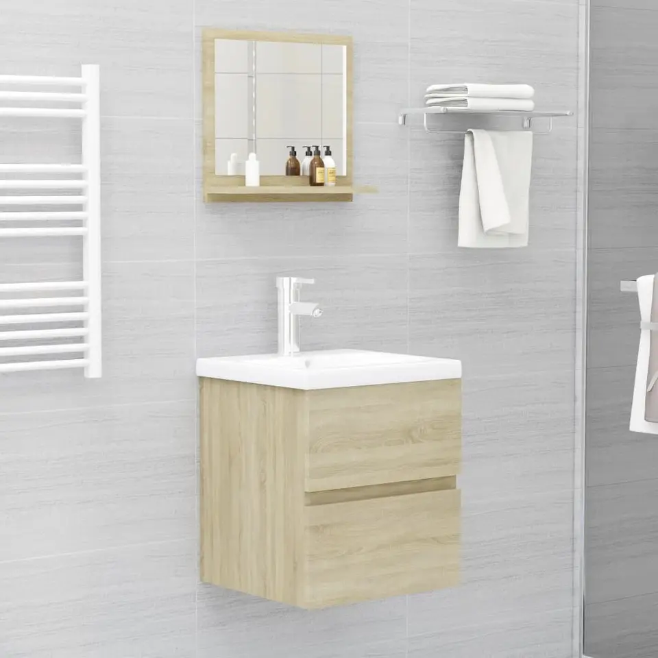vidaXL - Spiegel - Bruin - Bewerkt hout - 40 x 10.5 x 37 cm