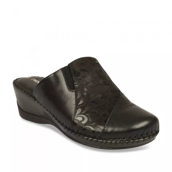Mules NOIR NEOSOFT RELAX CUIR