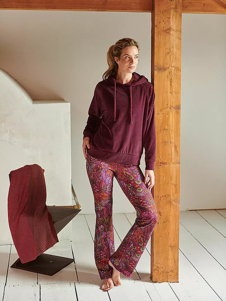 PIP STUDIO Loungewear Hoodie VELVET TAMARI beere