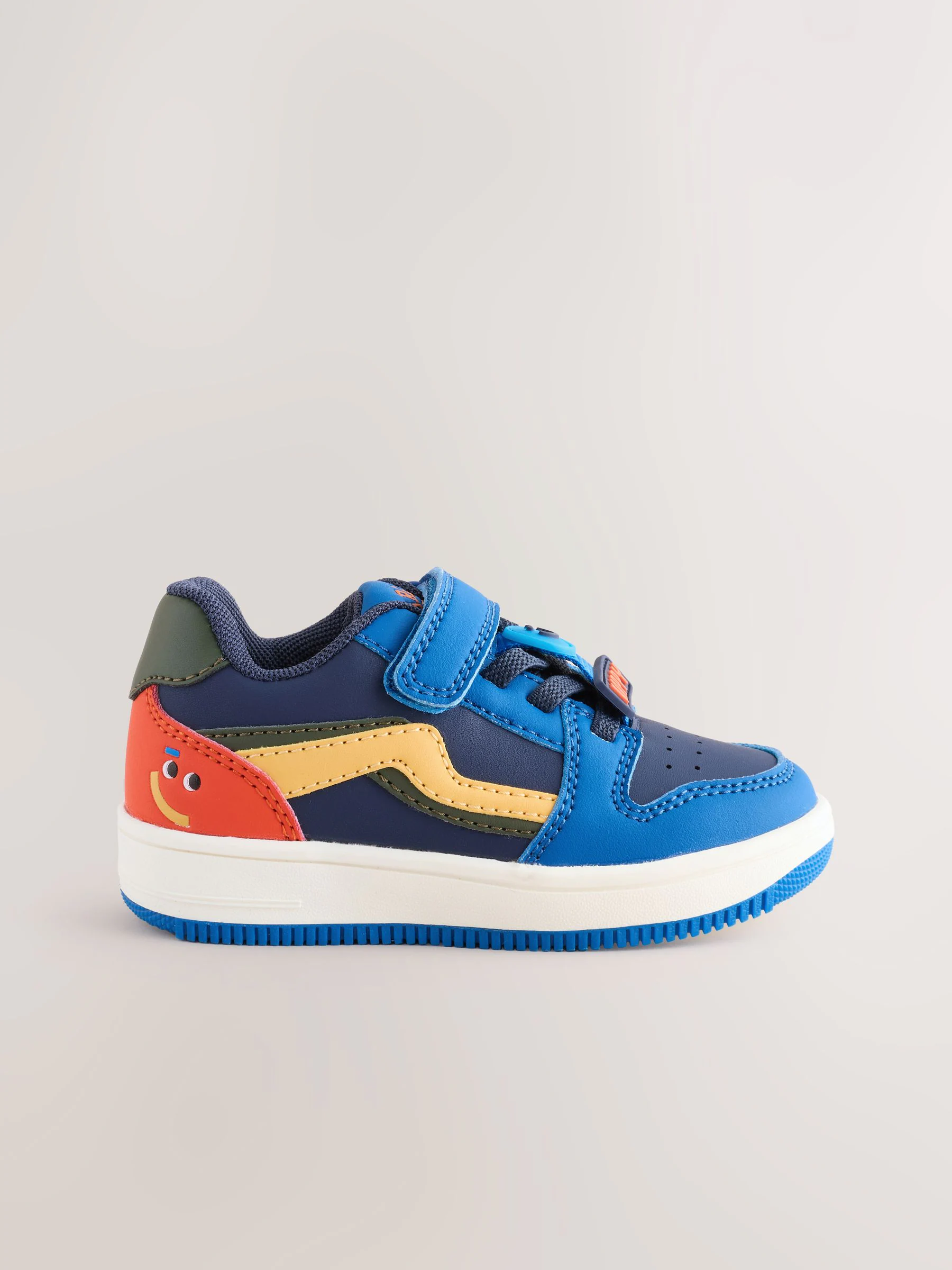 Donkerblauw - Sneakers met klittenbandsluiting en elastische veters