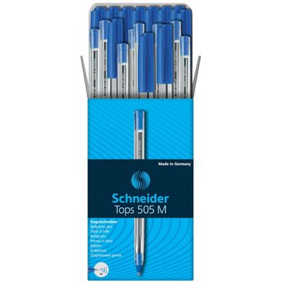Schneider Tops 505 - 50 Stylos à bille - bleu - moyen