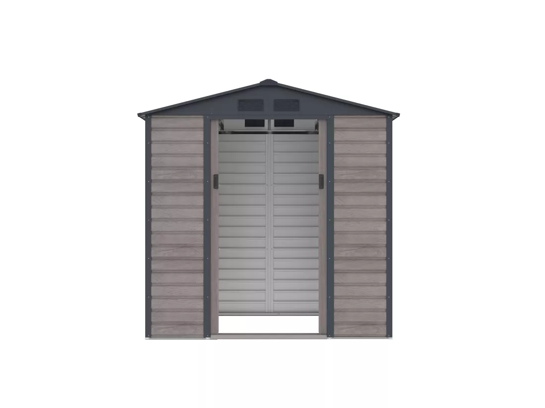 Abri de jardin métal en acier galvanisé effet bois gris 2,79 m² - ADELMO