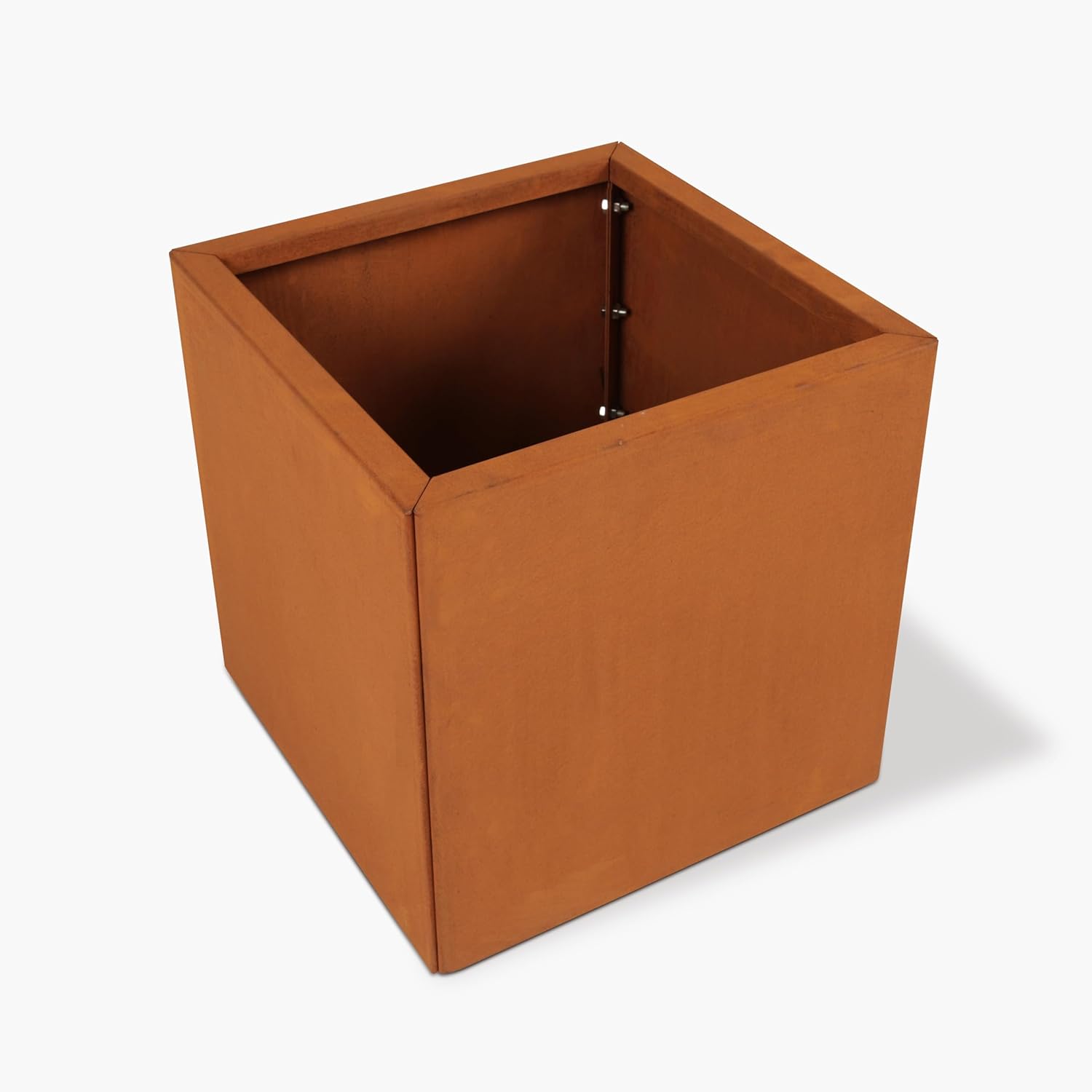 Czaja Cortenstahl Pflanzkübel 60x60x60 cm Fiorella mit Bodenplatte - Made in Germany - Rost Deko Blumenkübel quadratisch – wetterfest & langlebig – Garten Terrasse Balkon – Edelrost Pflanzgefäß
