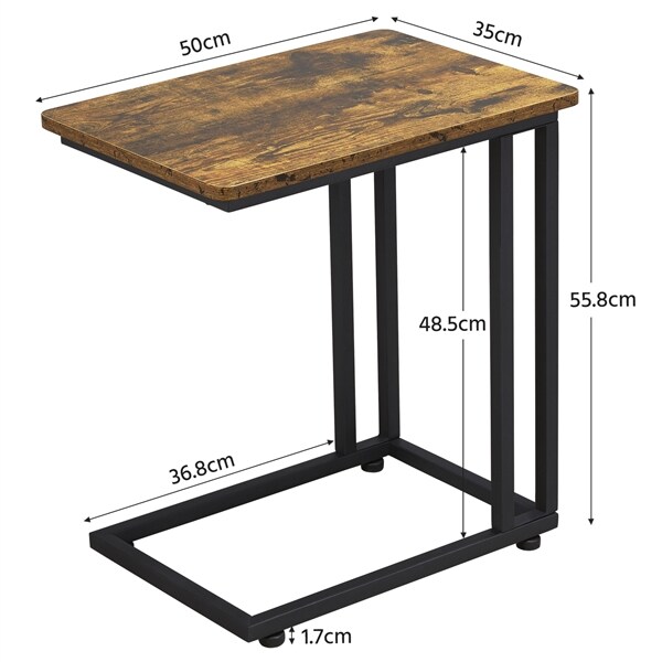 Yaheetech Vintage Beistelltisch Sofatisch Couchtisch mit Metallrahmen Kaffeetisch für Schlafzimmer und Wohnzimmer