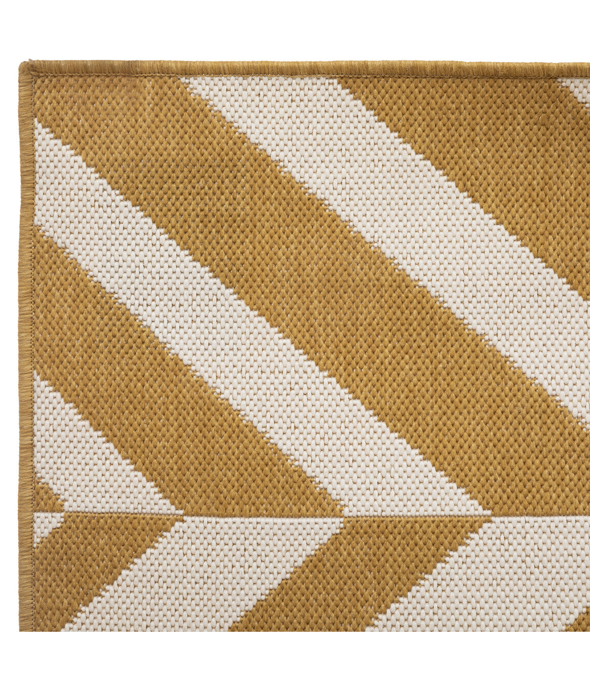 Tapis décoratif jaune ocre pour extérieur ou intérieur en polypropylène 150 x 230 cm