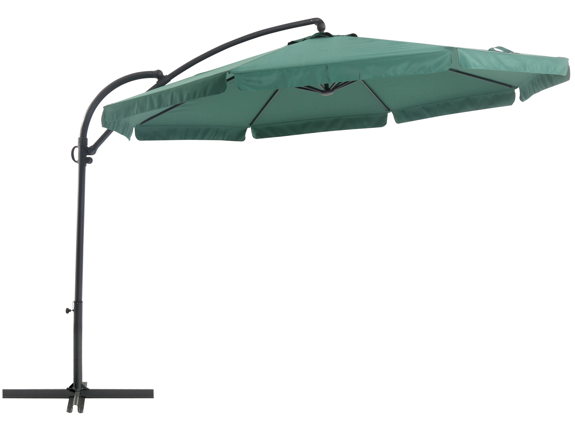 Ampelschirm Cocoa Beach Ø 350 cm Grün mit Kurbel
