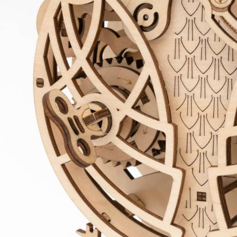 Robotime 3D houten uil klok