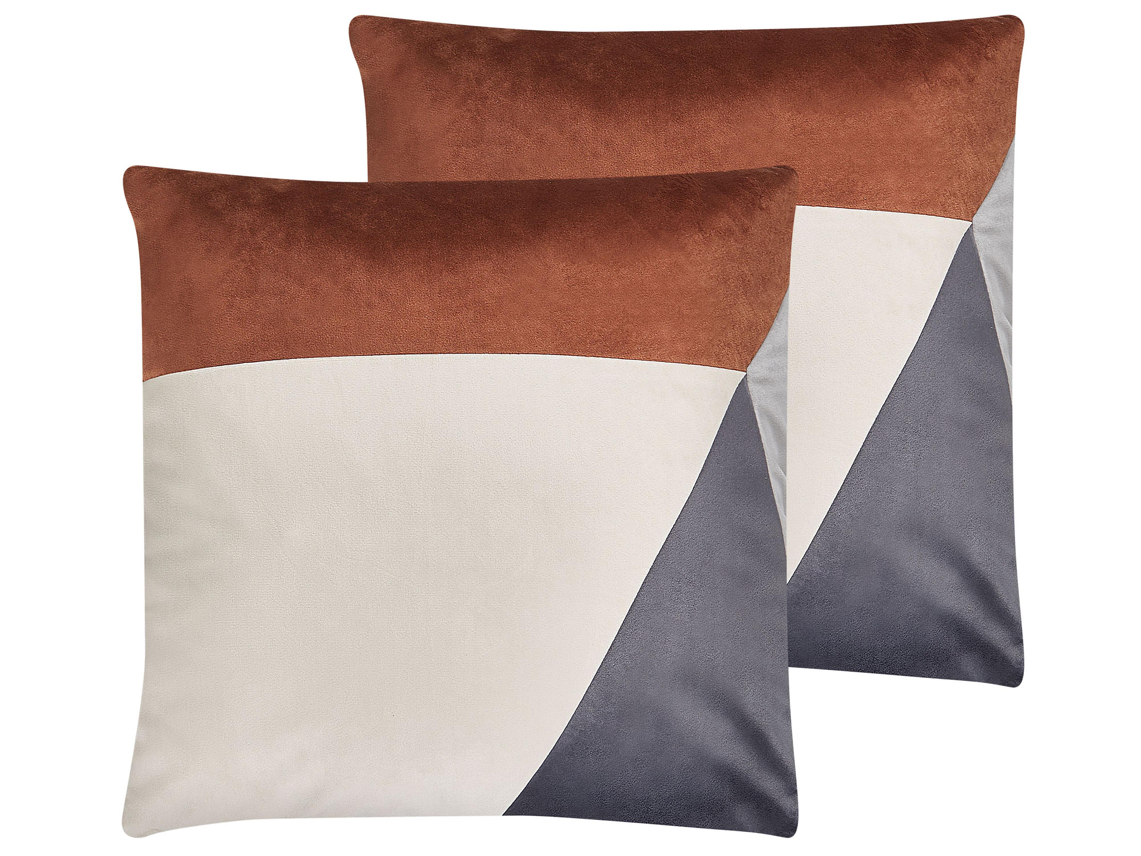 Set van 2 sierkussens CAMPSIS Fluweel 45 x 45 cm Meerkleurig geometrisch patroon