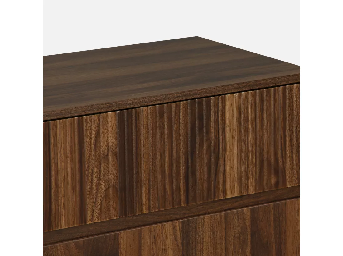 Commode de rangement décor bois de noyer. 3 tiroirs