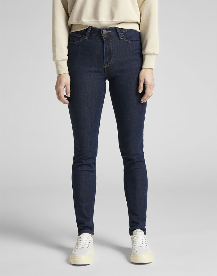 Lee Scarlett High TONAL STONEWASH Grå
