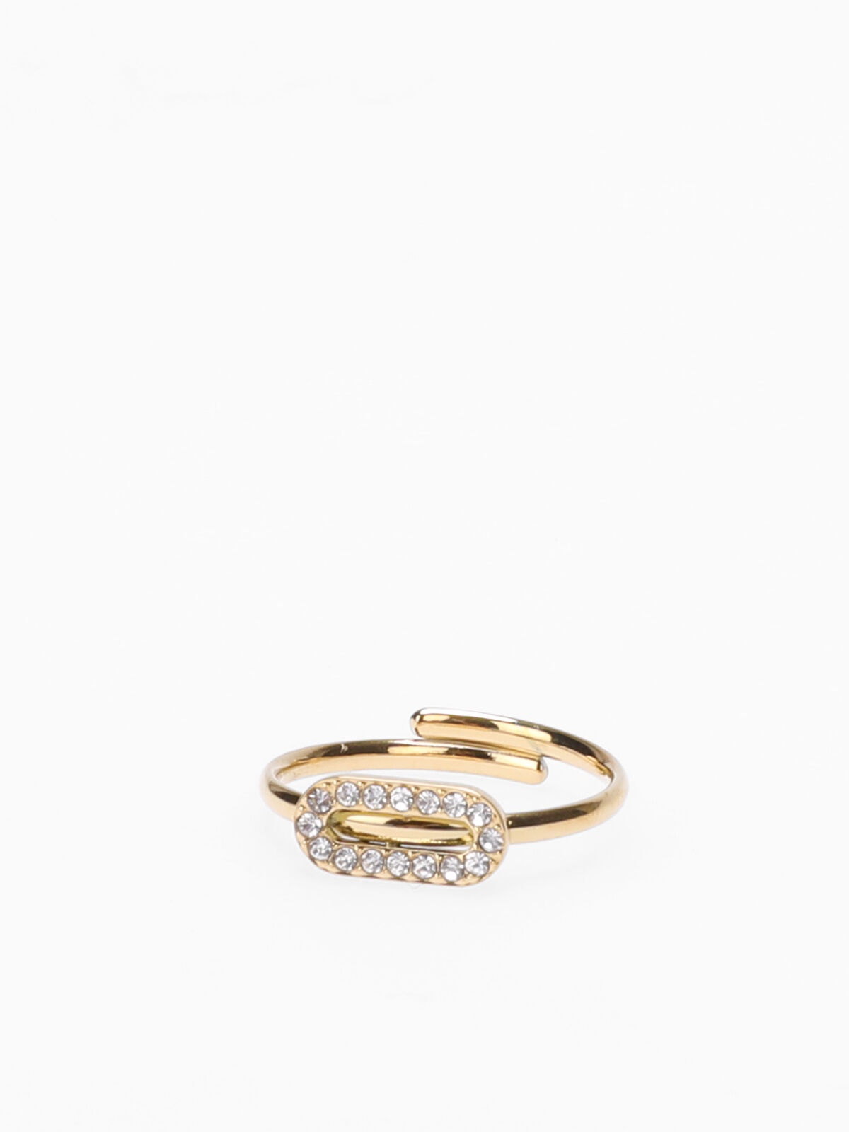 Bague fine à strass- Doré