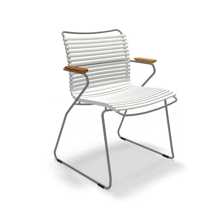 HOUE - CLICK Outdoor Dining Armlehnstuhl mit niedriger Lehne, muted white