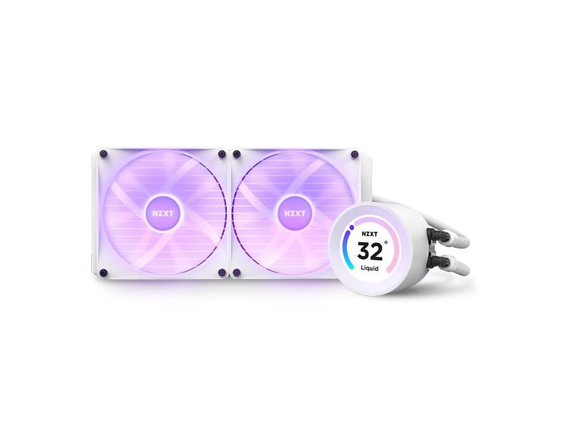 NZXT Wasserkühlung Kraken Elite 280 RGB Weiss Wasserkühler für Intel und AMD Prozessorsockel mit LCD-Display und leuchtenden, leisen RGB-Lüftern