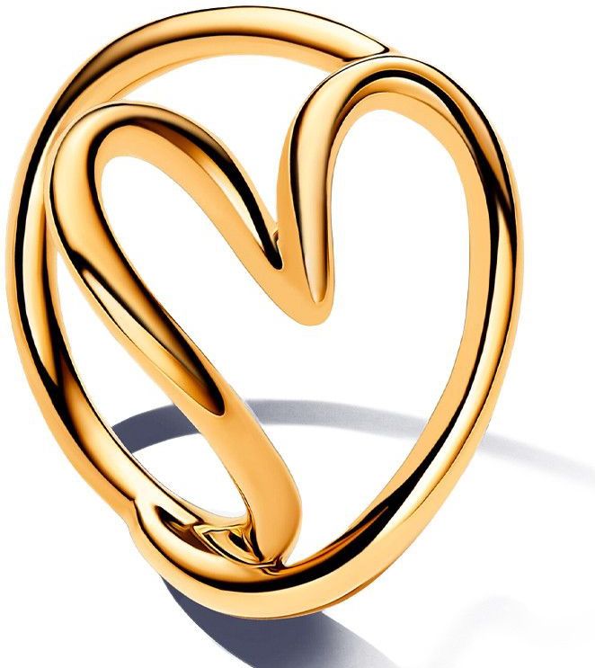 Pandora - Organisch Gevormde Hart Ring - Ring - Goud - Metaal