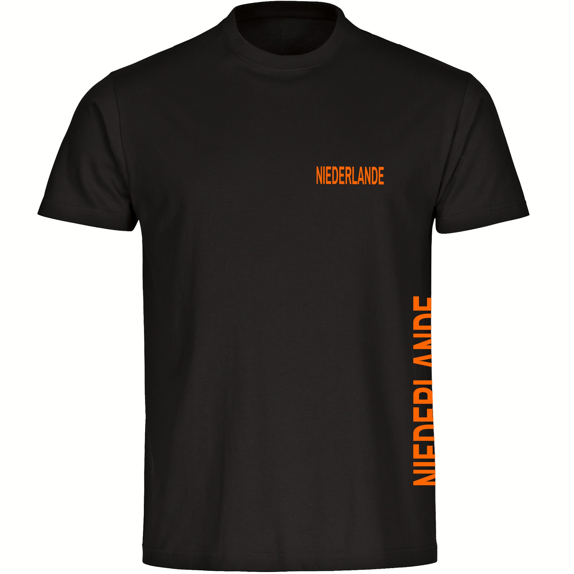 multifanshop® Kinder T-Shirt - Niederlande - Brust & Seite - Druck orange