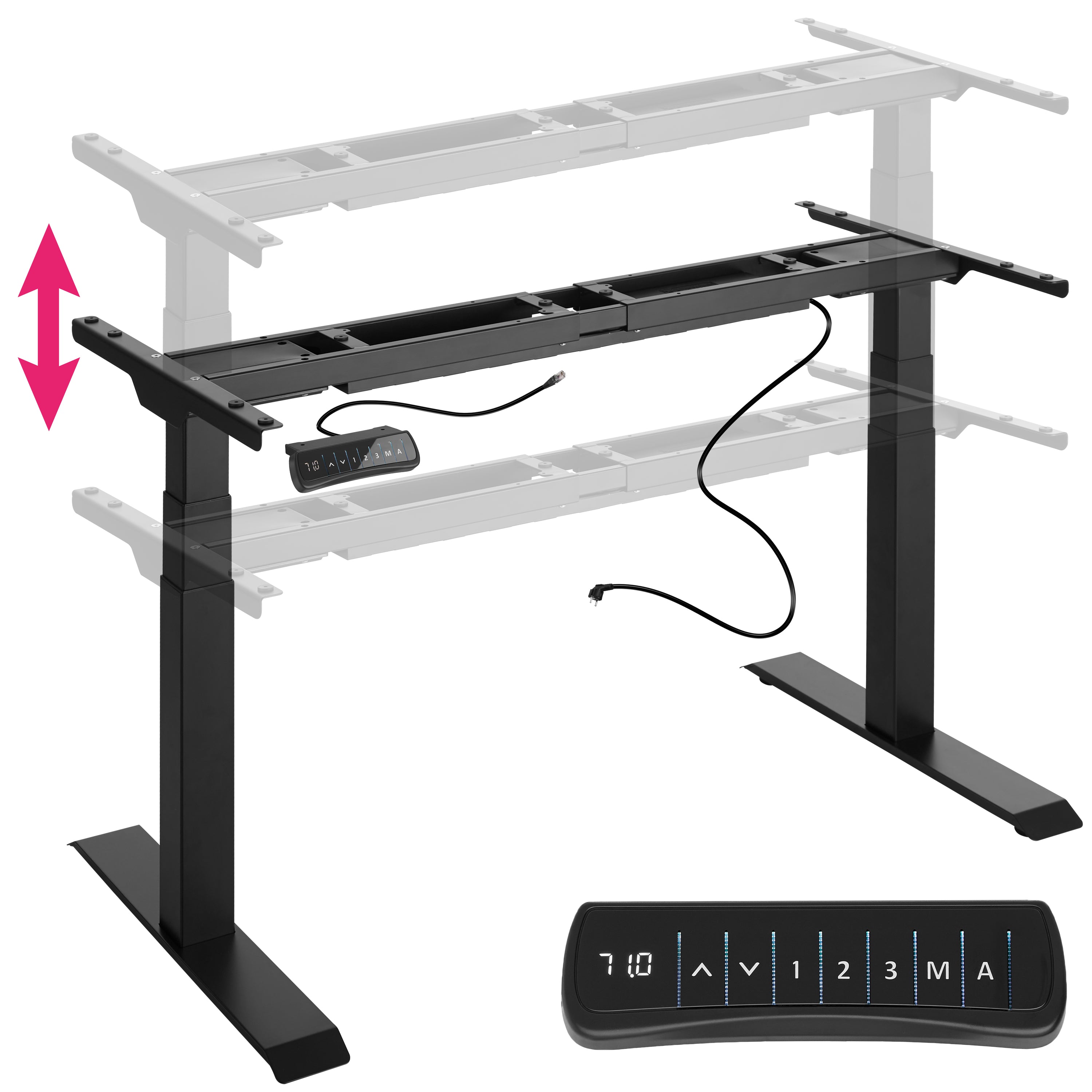 tectake Elektrisch tafelframe Denis in hoogte verstelbaar ...