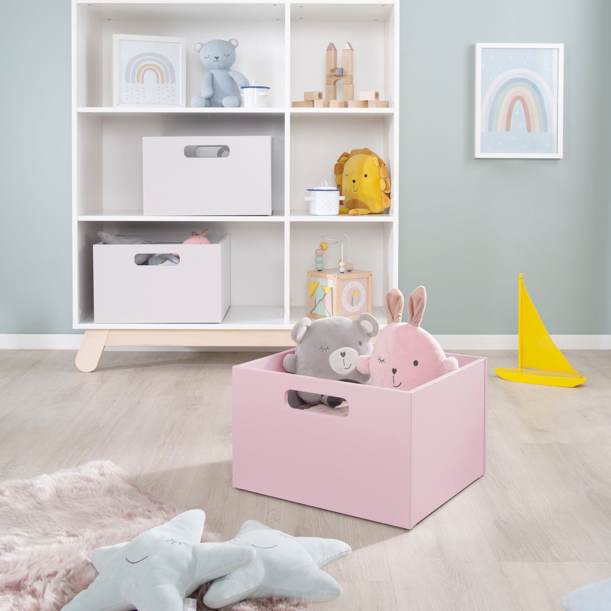 roba® Aufbewahrungsbox »rosa« aus Holz; Organizer für Spielzeug