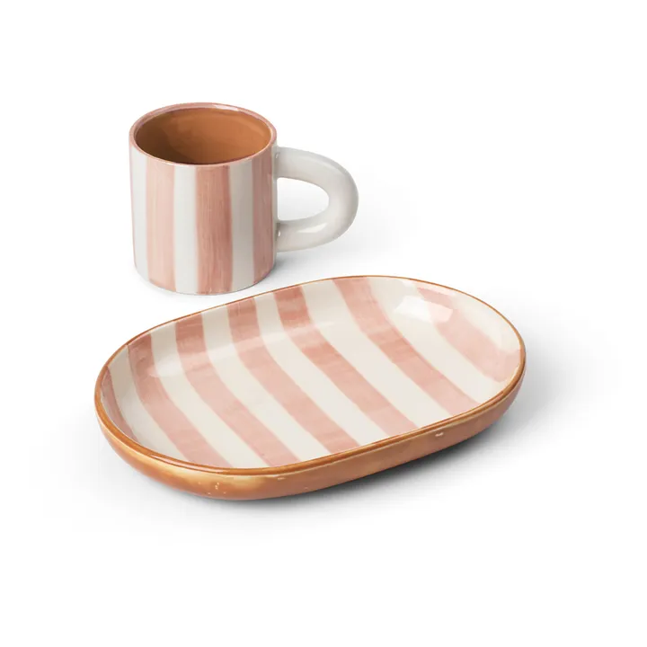 Ferm Living Tasse Milu et sous-tasse en porcelaine | Rose