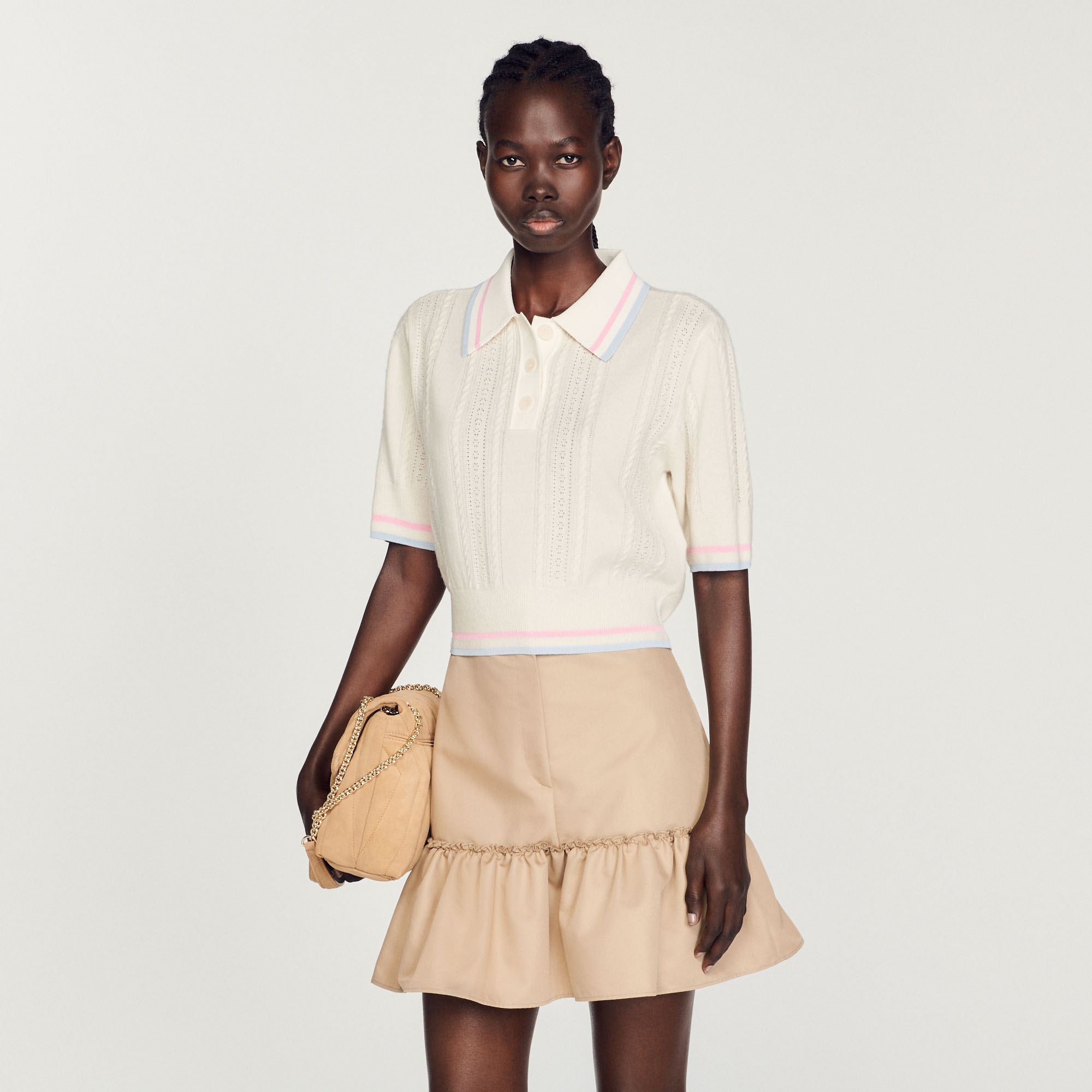 Pull polo en maille