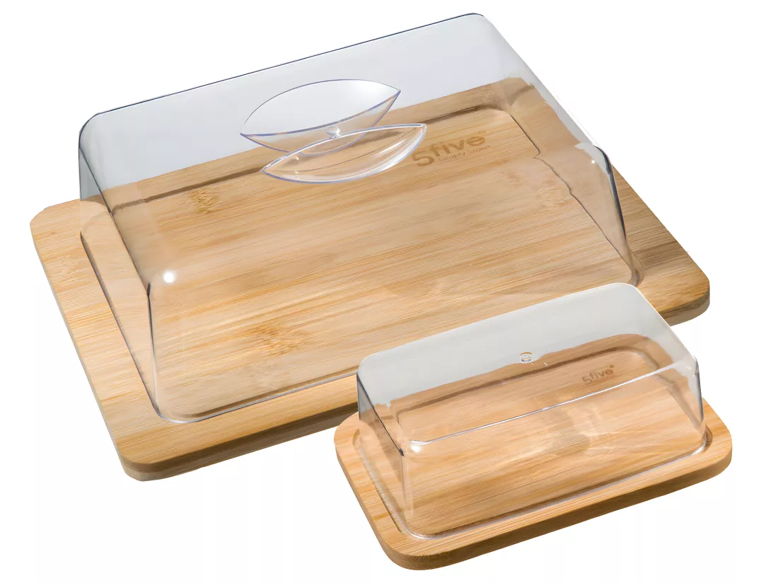 Boite Fromage +Beurrier Bambou Naturel - FIVE