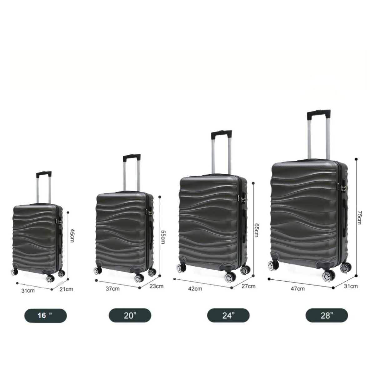 4 tlg Reisekoffer Hartschale
