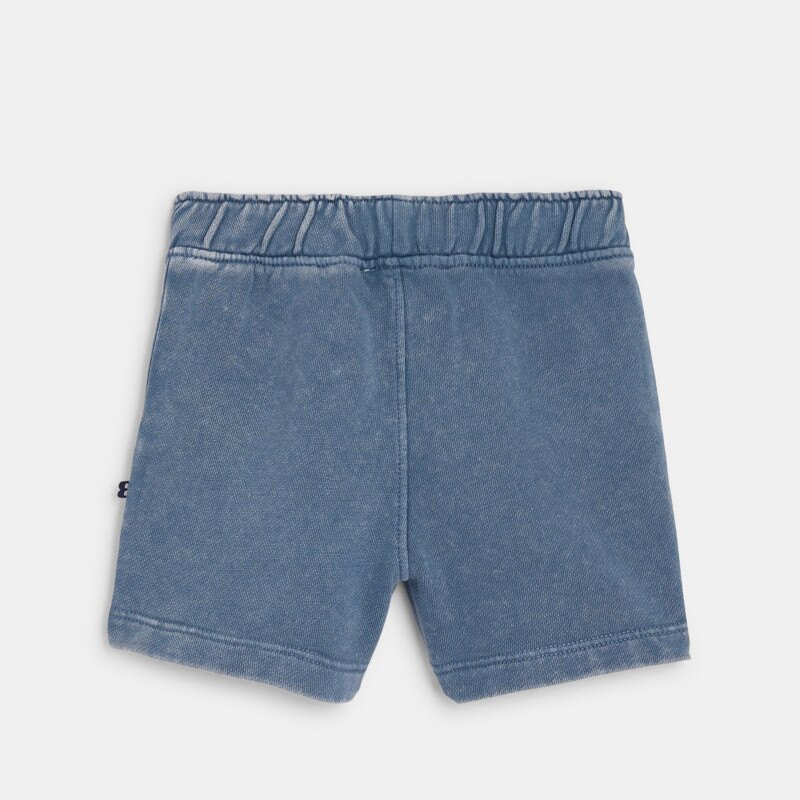 Short coton fantaisie denim bleu bébé fille Bleu