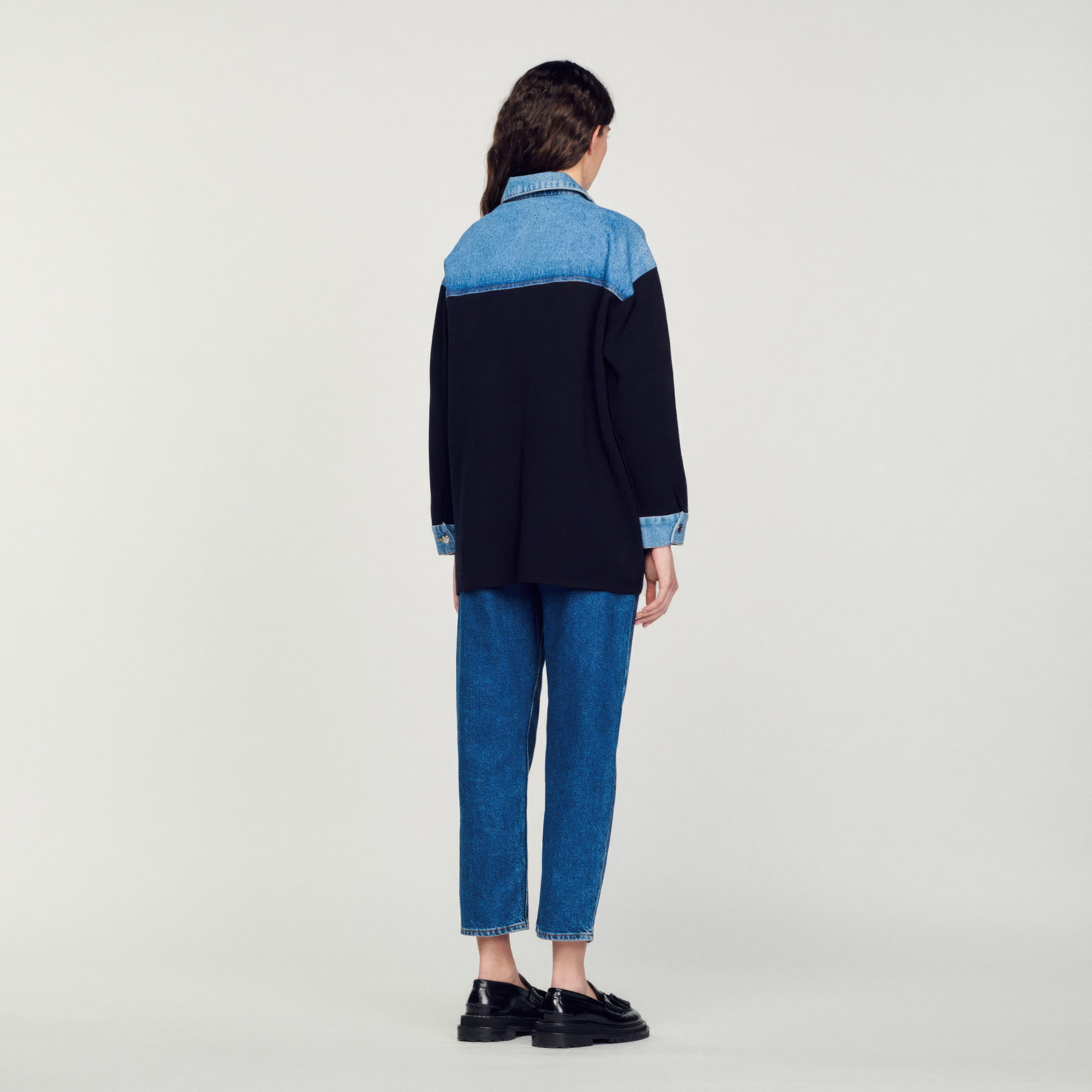 Cardi-coat bi-matiére esprit veste