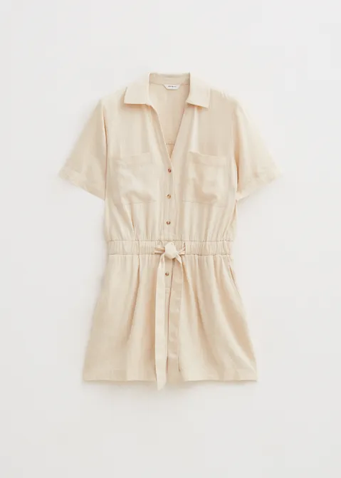 Linnen mix playsuit zand (ZND.L)