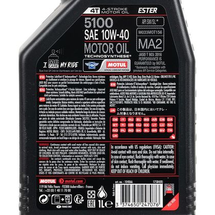 Huile moteur Motul 5100 10W40 1L Universel