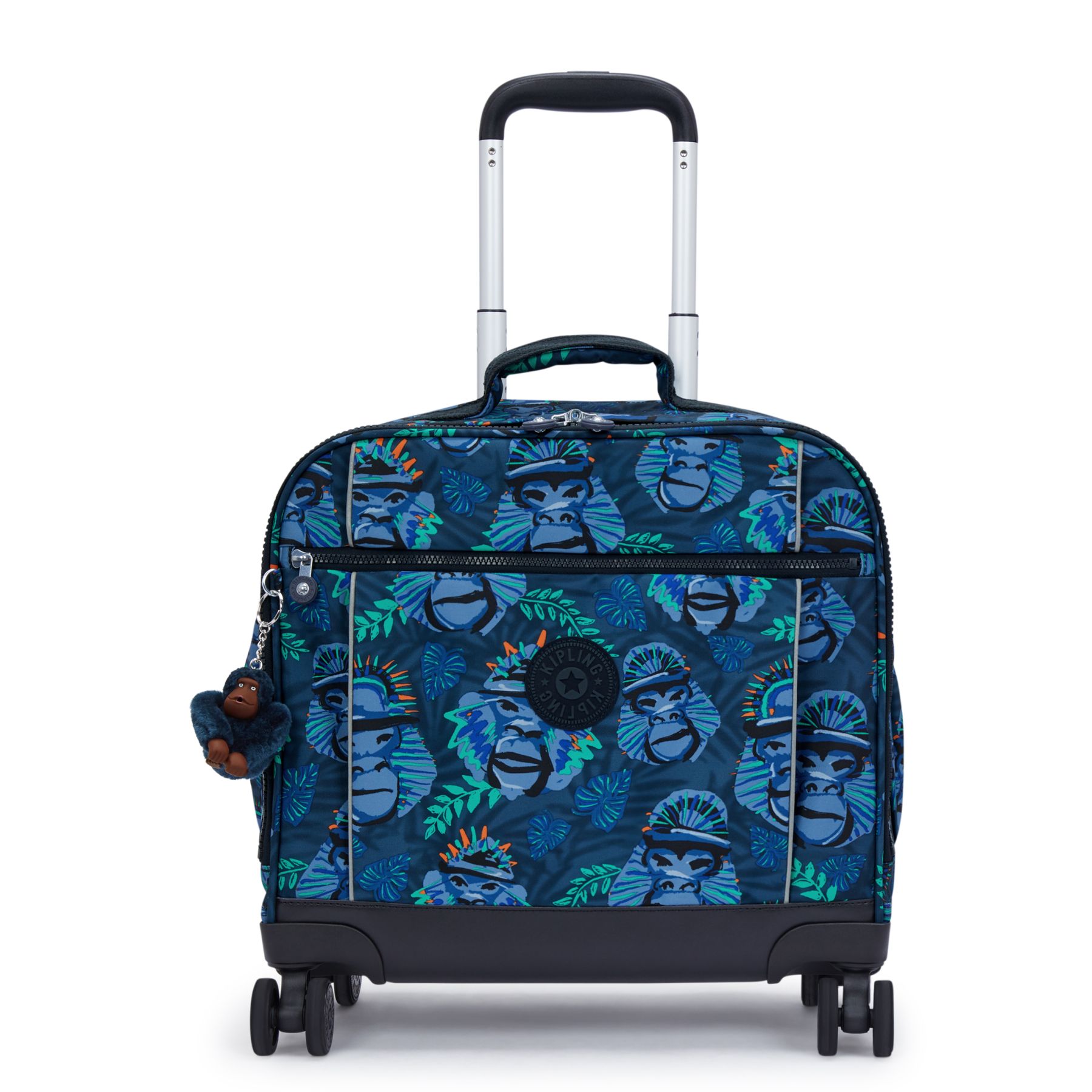 NEW STORIA Sac d'école à 4 roues pour enfants avec compartiment pour ordinateur - Blue Monkey Fun