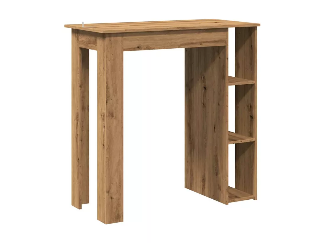 Table de bar avec étagère chêne artisanal bois d'ingénierie