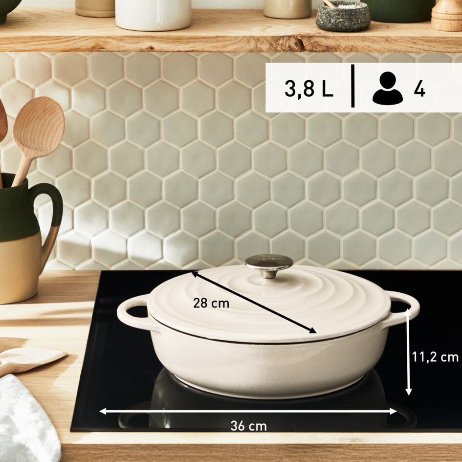 LOV Lage braadpan beige - 3,8 L - inductie