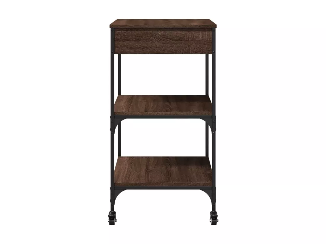 Chariot de cuisine chêne marron 60x48x89,5 cm bois d'ingénierie