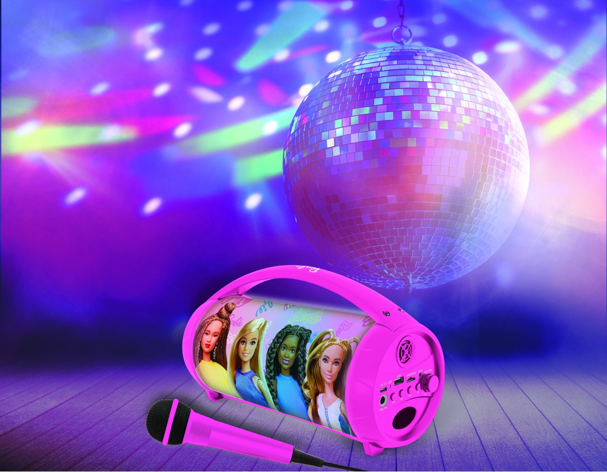 Lexibook - Barbie Bluetooth® lyshøjttaler med mikrofon