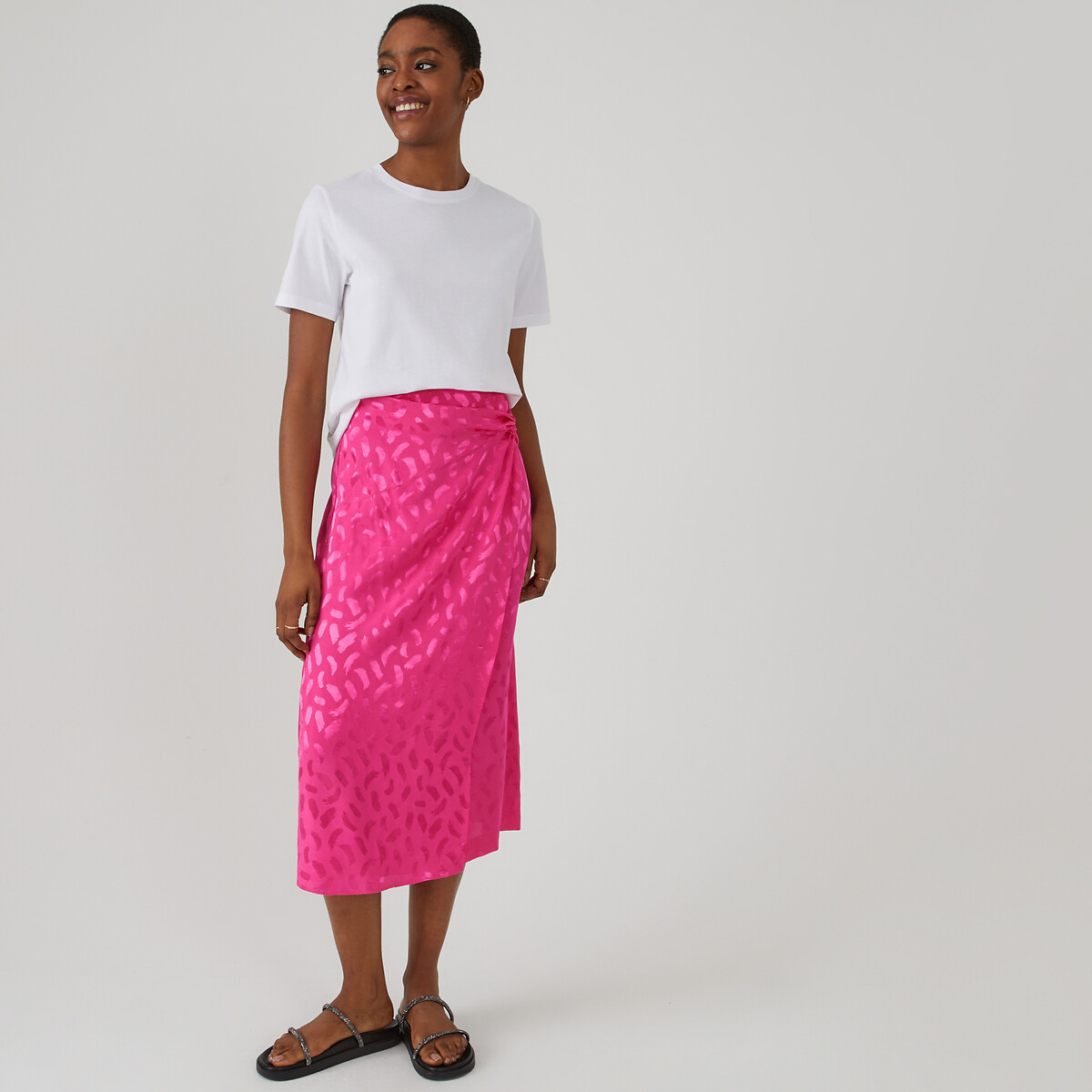 COLEÇÃO LA REDOUTE<br>Camiseta com gola redonda e mangas curtas