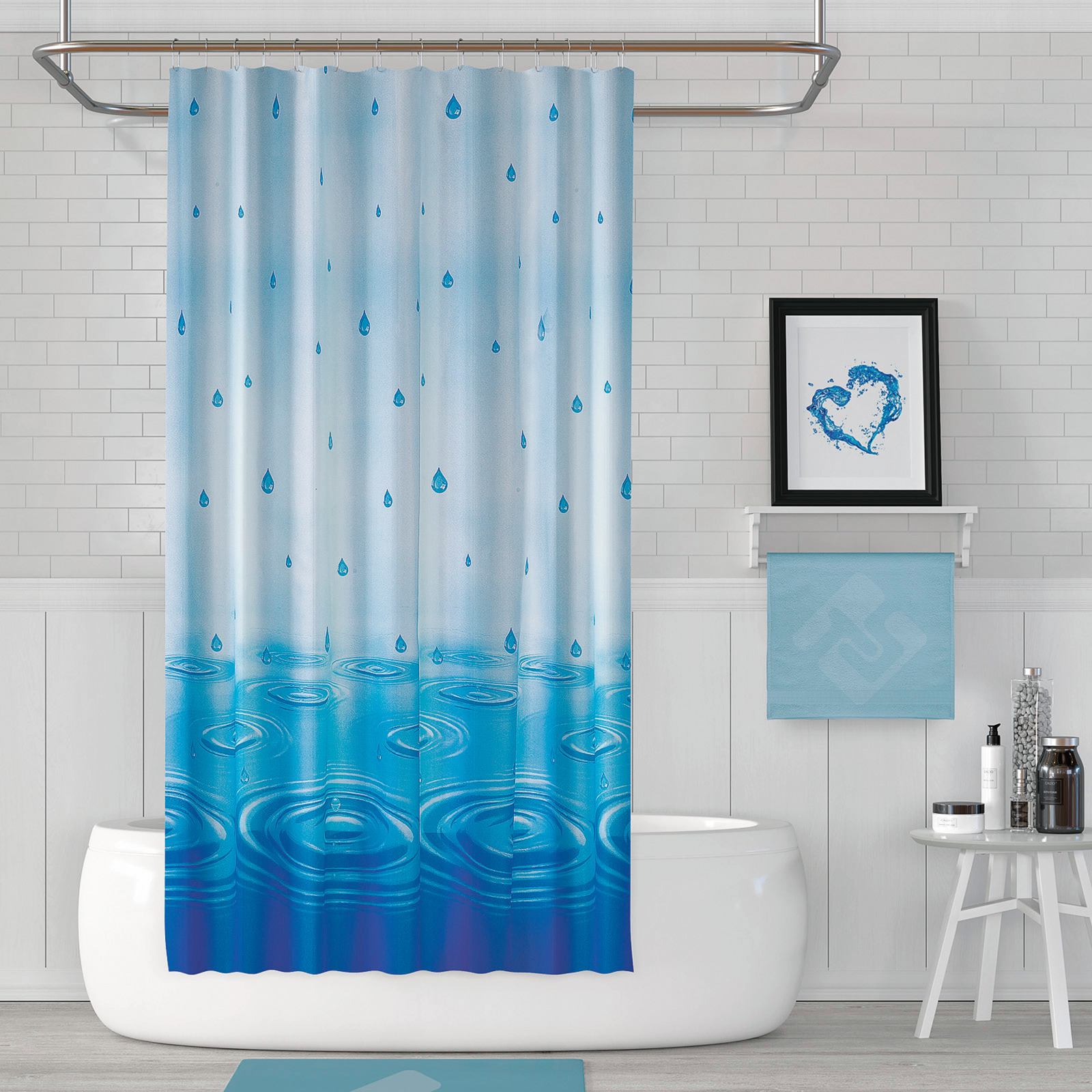 Duschvorhang JACK/TROP 180x200cm m Ringe