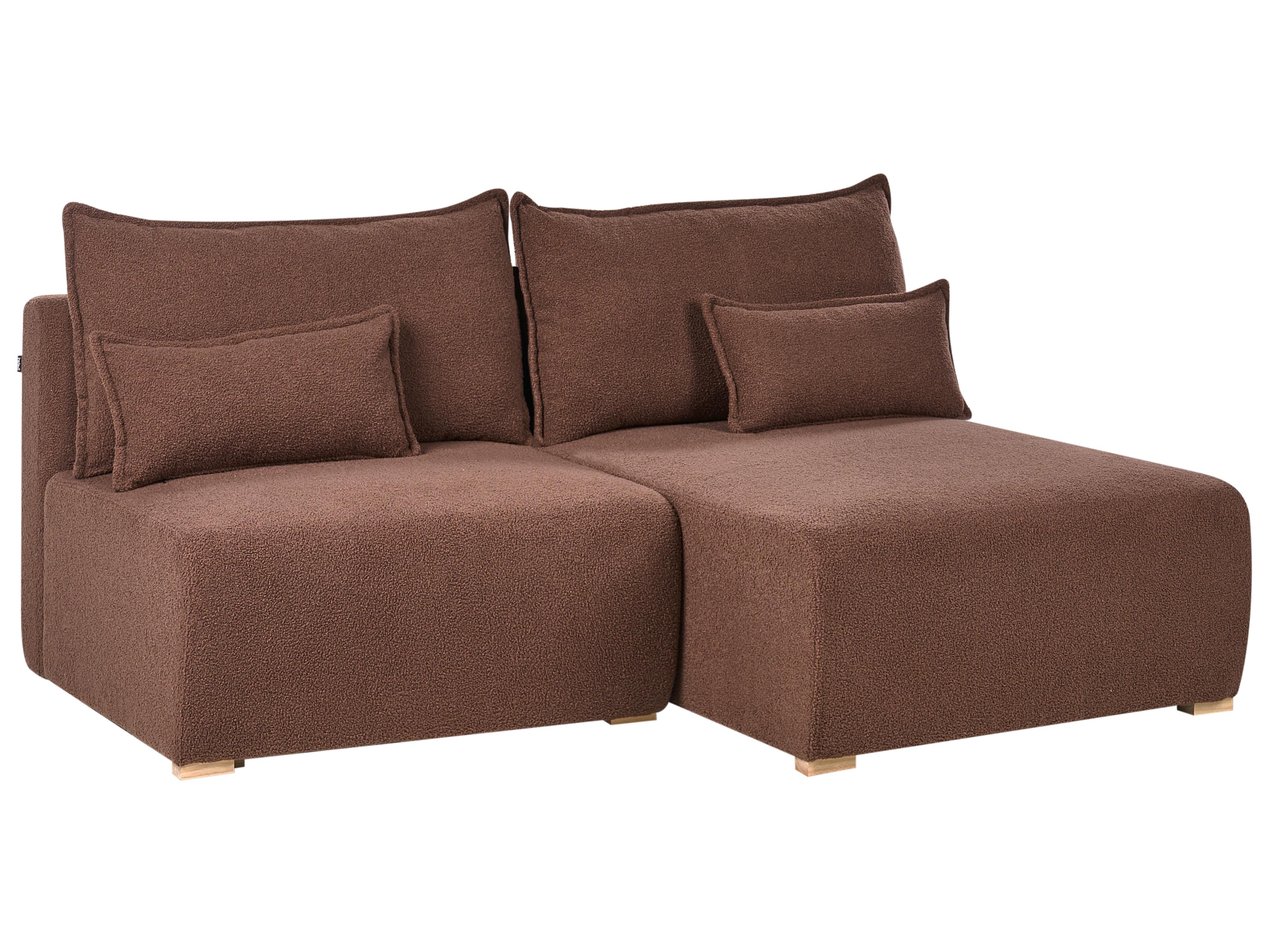 Modulaire hoekbank NERBO Bouclé Bruin linkszijdig