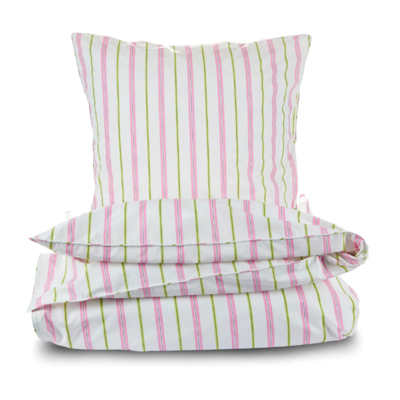 Bahne Interior  Lollipop Stripe sengesæt - pink/grøn